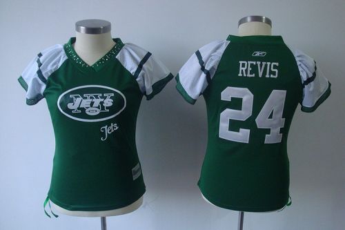 Jets #24 Darrelle Revis Green 2011 Women's Field Flirt Stitched NFL Jersey - Click Image to Close